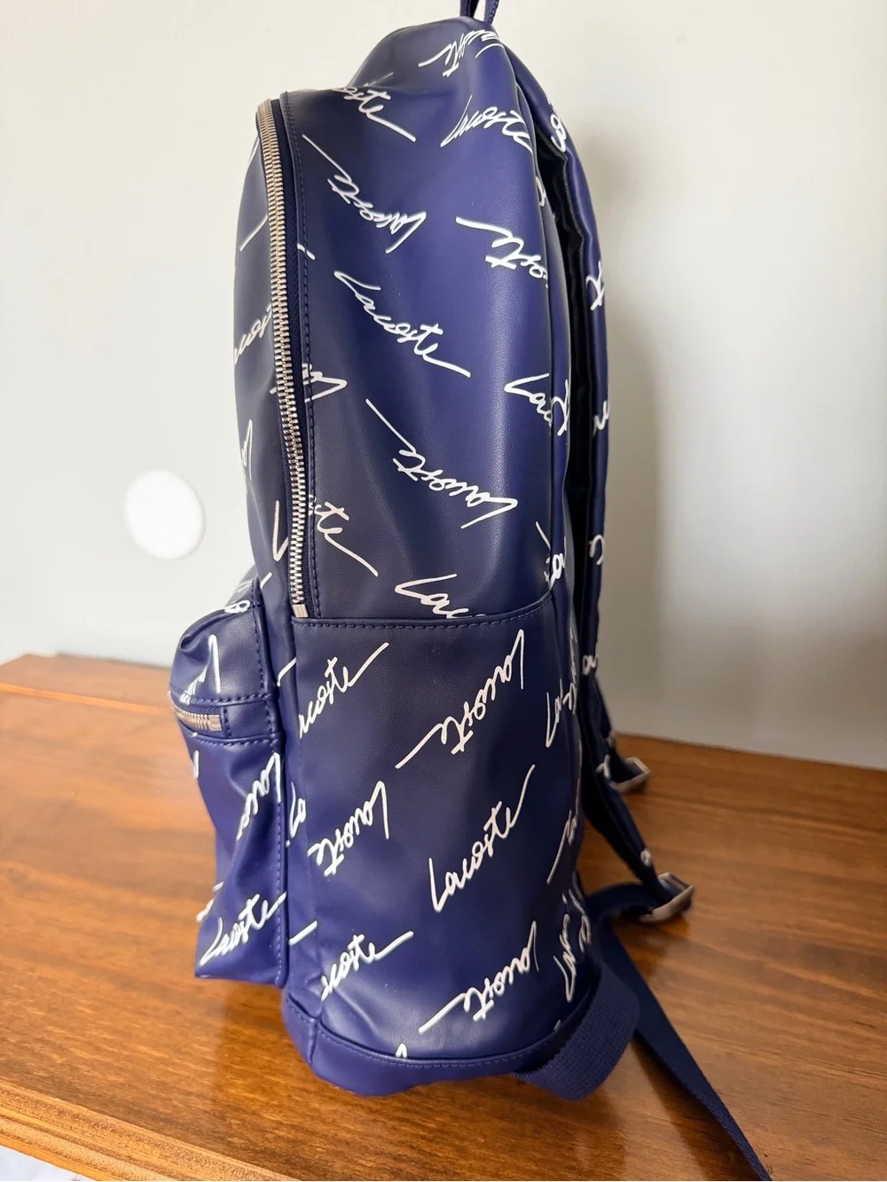 Lacoste L!VE Signature Print Zippered Backpack